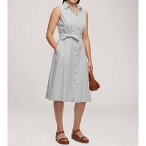 Anne Klein Blue Striped Midi Dress